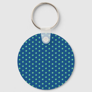 Green Planet Dots Earth Day Ecology Environment Keychain