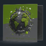 Green Planet Earth 3 Ring Binder<br><div class="desc">"Green Planet Earth" binder design,  showcasing a thriving miniature world where nature and urban life coexist. The artwork highlights a lush green globe surrounded by clean energy wind turbines and modern city structures,  making it an ideal choice for environmental projects,  science coursework,  or corporate sustainability reports.</div>