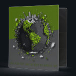 Green Planet Earth 3 Ring Binder<br><div class="desc">"Green Planet Earth" binder design,  showcasing a thriving miniature world where nature and urban life coexist. The artwork highlights a lush green globe surrounded by clean energy wind turbines and modern city structures,  making it an ideal choice for environmental projects,  science coursework,  or corporate sustainability reports.</div>