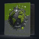 Green Planet Earth 3 Ring Binder<br><div class="desc">"Green Planet Earth" binder design,  showcasing a thriving miniature world where nature and urban life coexist. The artwork highlights a lush green globe surrounded by clean energy wind turbines and modern city structures,  making it an ideal choice for environmental projects,  science coursework,  or corporate sustainability reports.</div>