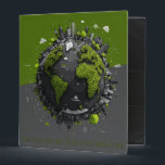 Green Planet Earth 3 Ring Binder<br><div class="desc">"Green Planet Earth" binder design,  showcasing a thriving miniature world where nature and urban life coexist. The artwork highlights a lush green globe surrounded by clean energy wind turbines and modern city structures,  making it an ideal choice for environmental projects,  science coursework,  or corporate sustainability reports.</div>