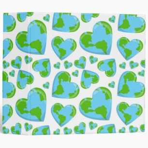 Green Planet Hearts Earth Day Ecology  Environment Binder