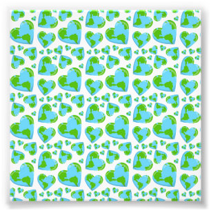 Green Planet Hearts Earth Day Ecology  Environment Photo Print