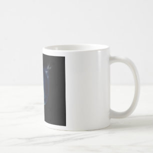 green planet in the universe with aura and stars coffee mug