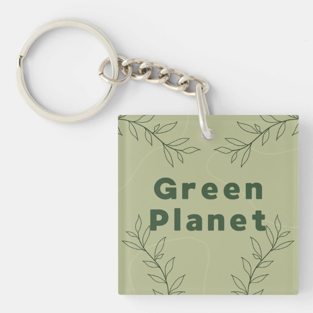 Green planet  keychain (Front)