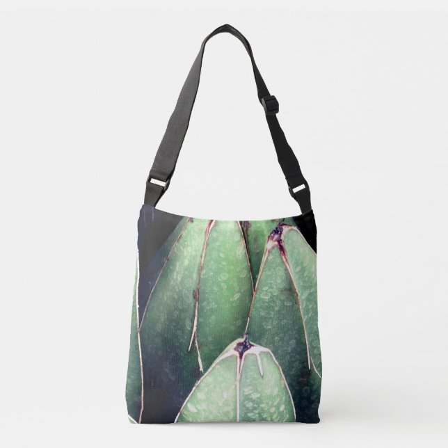 Green Plant  Detail Custom Cross Body Bag (Front)