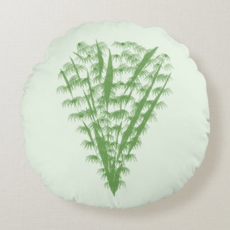 Green plant in the shape of a bouquet. round pillow