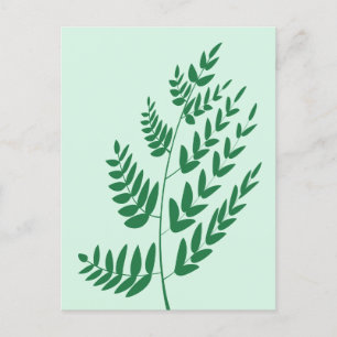 Green Plant Leaf Holiday Postcard