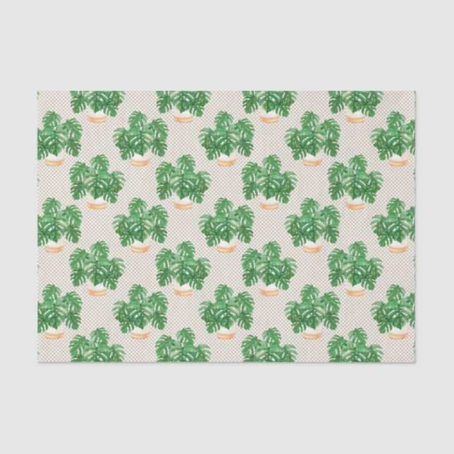 Green Plant Leaves Tissue Paper (Front)