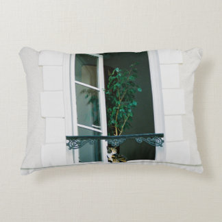 GREEN PLANT ON WHITE WINDOW ACCENT PILLOW