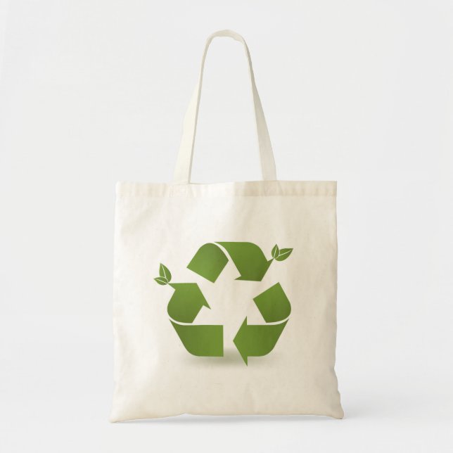 Green Plant Recycle Sign Tote Bag (Front)