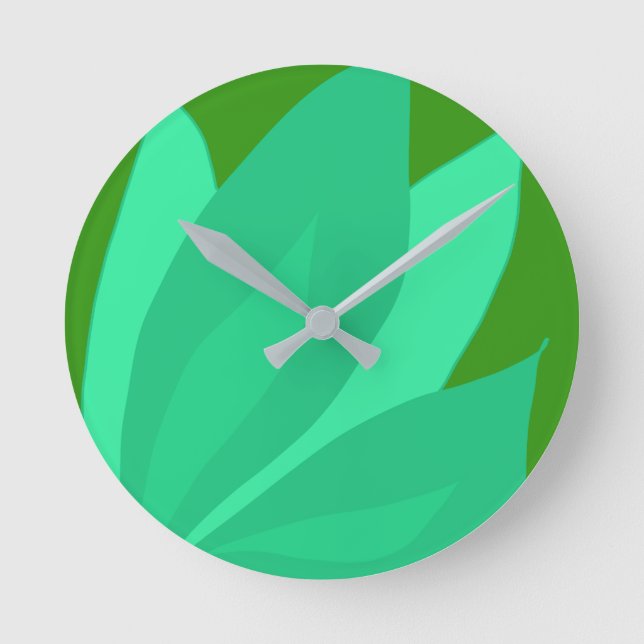 Green Plant Round Clock (Front)