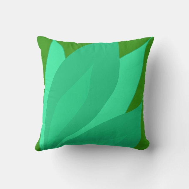 Green Plant Throw Pillow (Back)