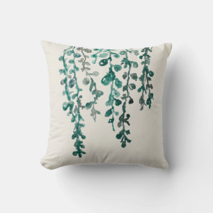 Green Plant Tropical Botanical Throw Pillow