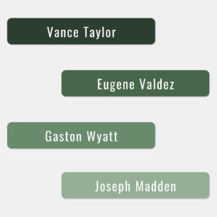 Green Plants Colours Waterproof Name Labels
