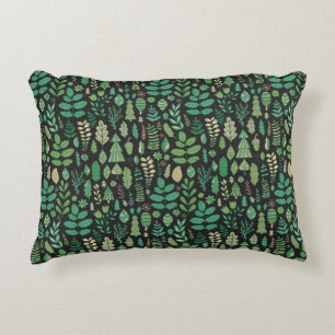 Green plants seamless pattern accent pillow