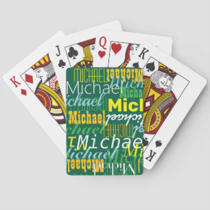 Green Playing Cards with Colour Names 
