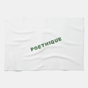 green poetry kitchen towel