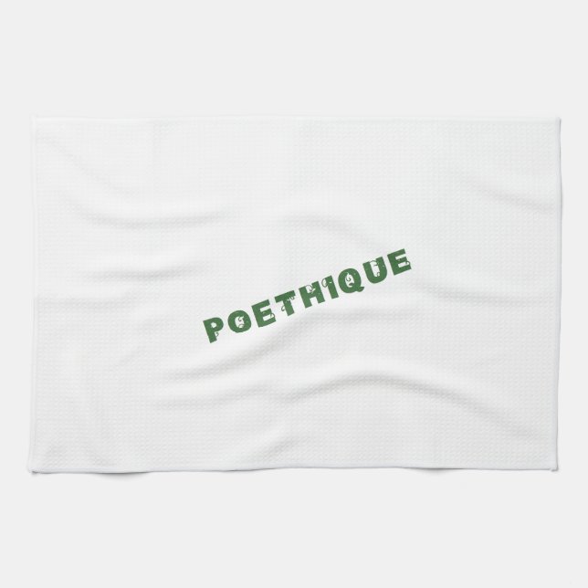green poetry kitchen towel (Horizontal)