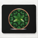 Green Pointed Star Fractal With Copper Frame Mouse Pad<br><div class="desc">Green Pointed Star Fractal With Copper Frame - Mouse Pad 
Black Background</div>