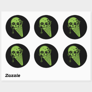 Green Poison Ice Cream Cone Classic Round Sticker