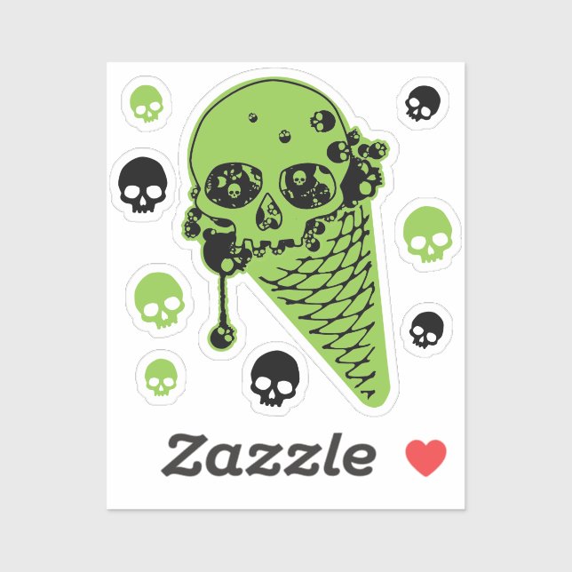 Green Poison Ice Cream Cone Sticker (Sheet)
