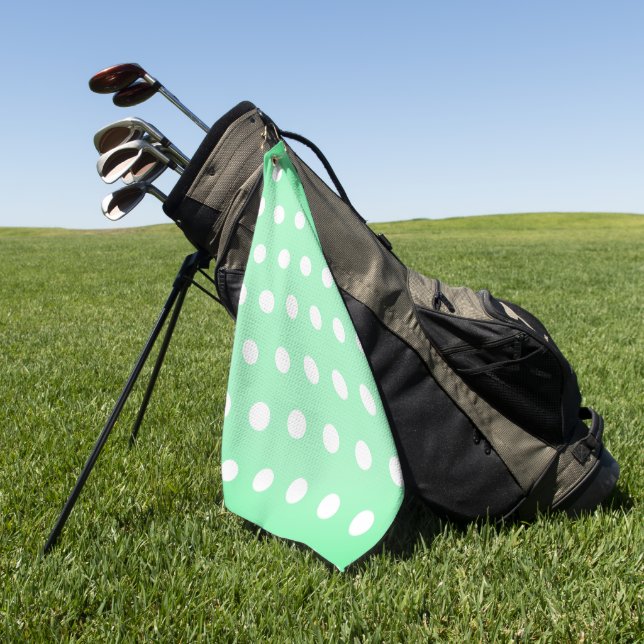 Green Poka Dots Golf Towel (Green)