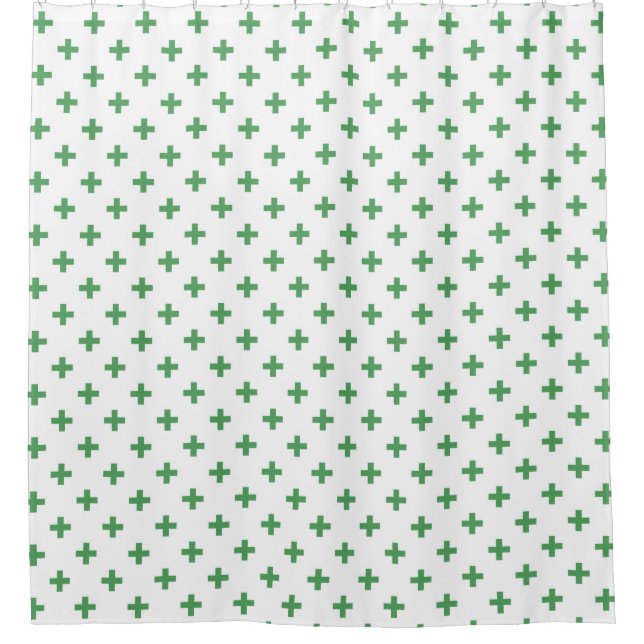 Green polka crosses on white (Front)