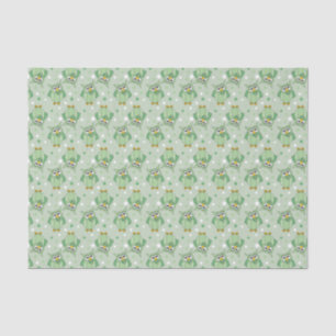 Green Polka Dot Baby Owl Pattern Tissue Paper