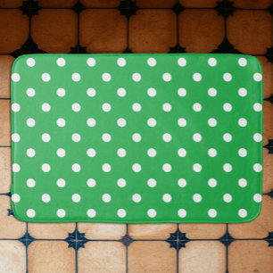 Green Polka Dot Bath Mat