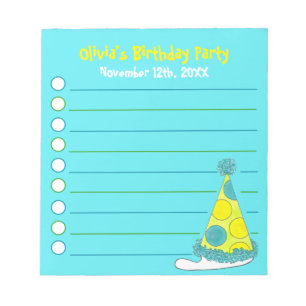 Green Polka Dot Birthday Party Personalized Favour Notepad