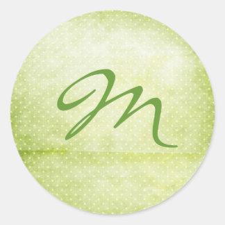 Green Polka Dot Classic Round Sticker