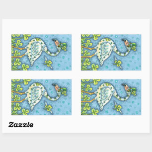 GREEN POLKA DOT FLAMINGO, FUNNY ST. PATRICK'S DAY STICKER