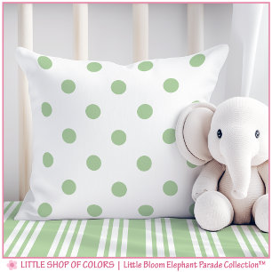 Green Polka Dot Nursery Throw Pillow
