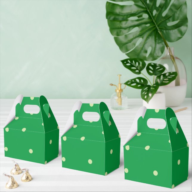Green Polka Dot Pattern Favor Box (Multiple)