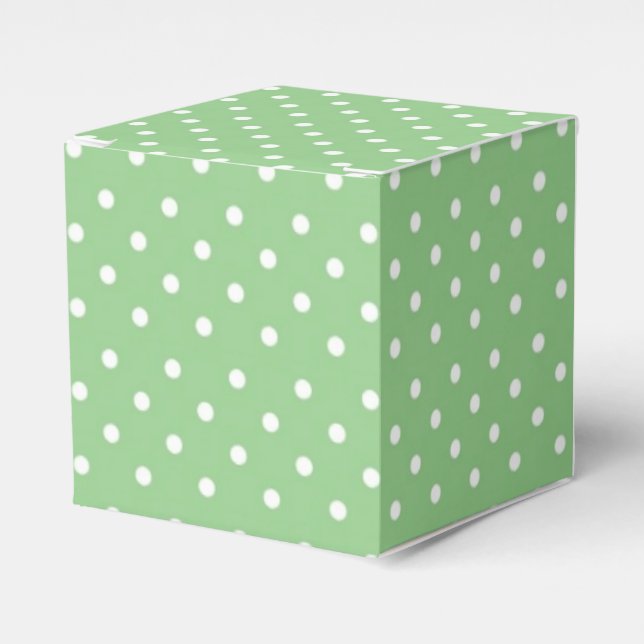 Green Polka Dot Pattern Favor Box (Front Side)