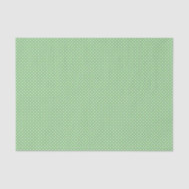 Green Polka Dot Pattern Tissue Paper (Front)