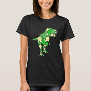 Green Polka Dot T Rex Dinosaur dots International  T-Shirt