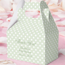 Green Polka Dots Baby Shower Favour Box