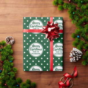 Green Polka Dots Christmas Wrapping Paper