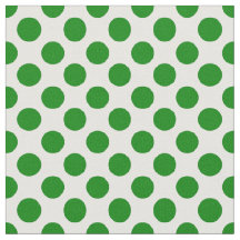 Green Polka Dots on White Pattern