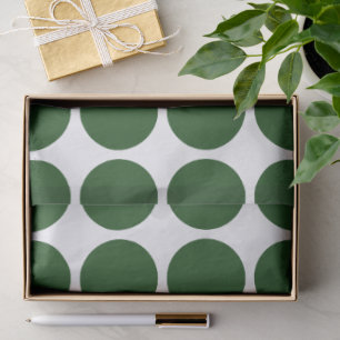 Green Polka Dots on White Tissue Paper