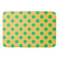 Green polka dots on yellow