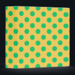 Green polka dots on yellow binder<br><div class="desc">Green polka dots on yellow</div>
