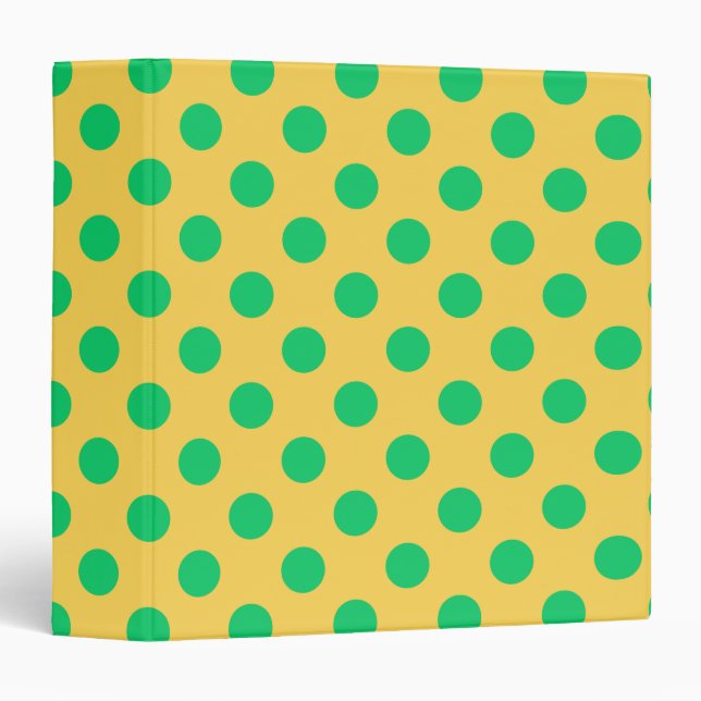 Green polka dots on yellow binder (Front/Spine)