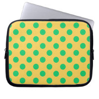 Green polka dots on yellow