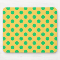 Green polka dots on yellow