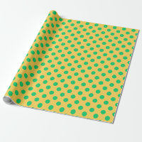Green polka dots on yellow