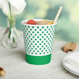 Green Polka Dots Paper Cups