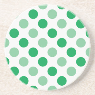 Green polka dots pattern coaster